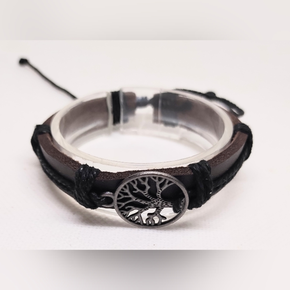 Men's Bracelet Leather Tree Of Life New f45‎